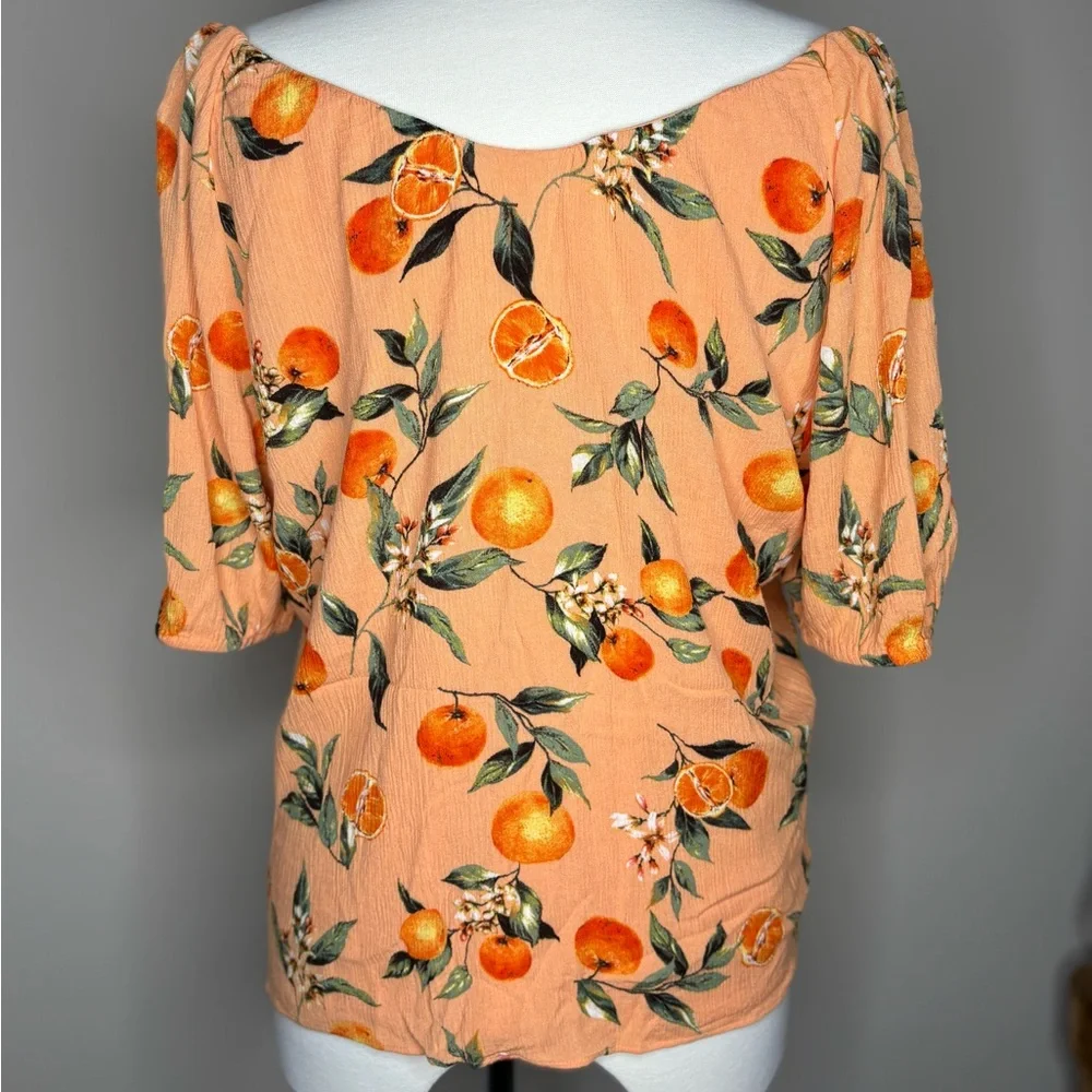 LOFT Peach Floral Off-Shoulder Blouse - Picture 8 of 9